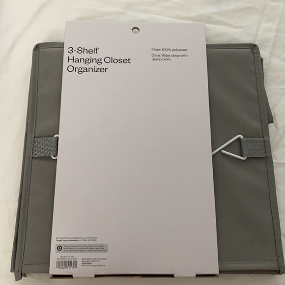 3-Shelf Hanging Closet Organizer in Gray - Picture 2 of 3